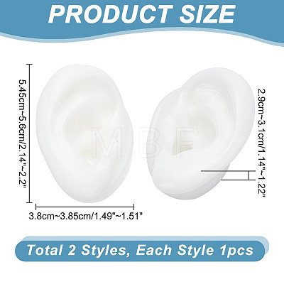 ARRICRAFT 2Pcs 2 Style Soft Silicone Ear Displays Mould ODIS-AR0001-04A-1