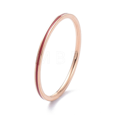 1mm Simple Enamel Finger Ring for Girl Women RJEW-C012-04E-RG-03-1