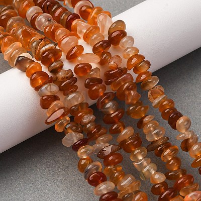 Dyed Natural Carnelian Chip Beads Strands G-E271-105-1
