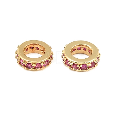 Brass Micro Pave Cubic Zirconia European Beads CU-CBAB99C-04G-01-1