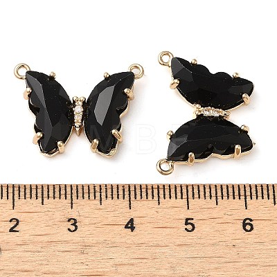 Brass Pave Faceted Glass Connector Charms FIND-Z020-03A-1