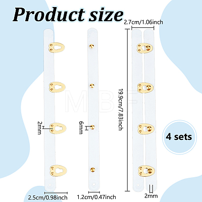 4 Pairs Stainless Steel Corset Busk DIY-BC0017-51A-1