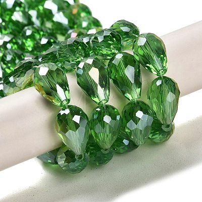 Electroplate Glass Beads Strands EGLA-D015-12x8mm-19-1