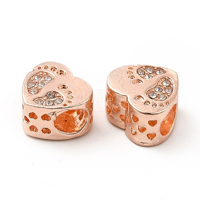 Rack Plating Alloy Rhinestone European Beads PALLOY-P289-53RG-1