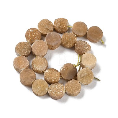 Electroplated Natural Druzy Agate Beads Strands G-M433-01H-1