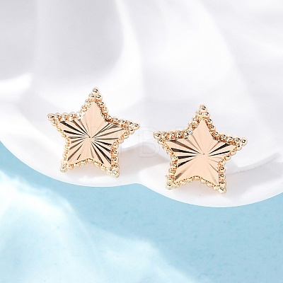 Brass Stud Earrings EJEW-D288-09G-1