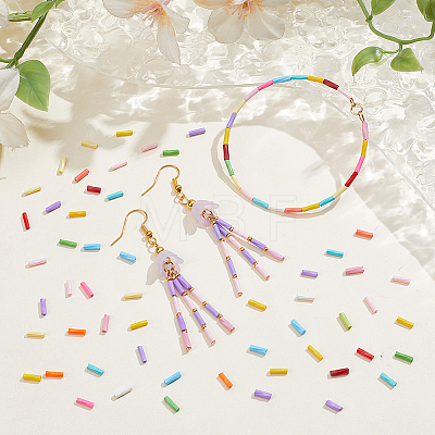 60G Baking Paint Glass Tube Beads GLAA-SC0003-43B-1