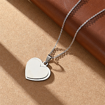 201 Stainless Steel Geometric Pendant Necklaces WGD60F5-01-1