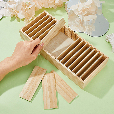 17 Grids Wooden Headband Display Box AJEW-WH0419-83-1