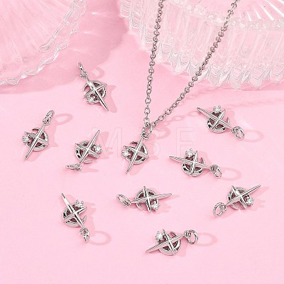 SHEGRACE Brass Clear Cubic Zirconia Charms XGRQ3P577-575P-1
