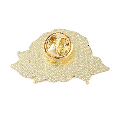 Flower Golden Enamel Pins JEWB-K012-07A-G-1