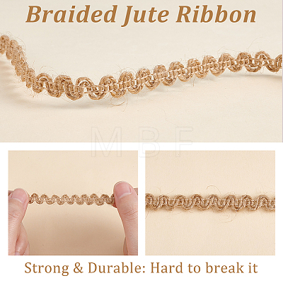 Braided Jute Ribbon OCOR-WH0079-21B-1