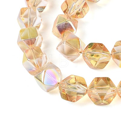 Electroplate Glass Beads Strands EGLA-T021-21F-1