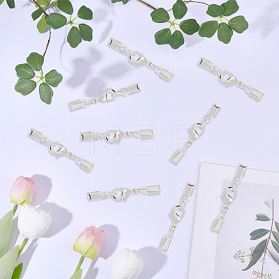 24Pcs Brass Clip Ends With Lobster Claw Clasps KK-CL0001-04-1