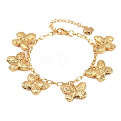 304 Stainless Steel Charm Bracelets for Women BJEW-D359-12G-1