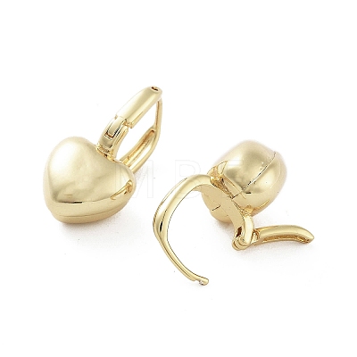 Heart Brass Hoop Earrings EJEW-Q811-08G-1