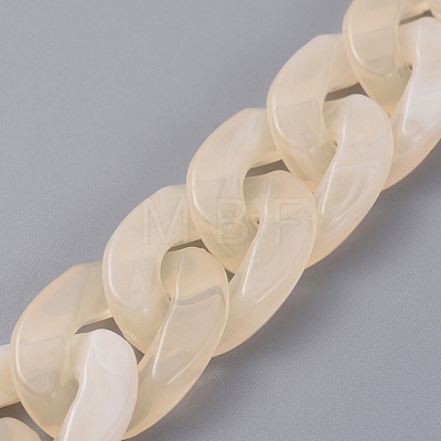 Handmade Acrylic Curb Chains/Twisted Chains X-AJEW-JB00530-03-1