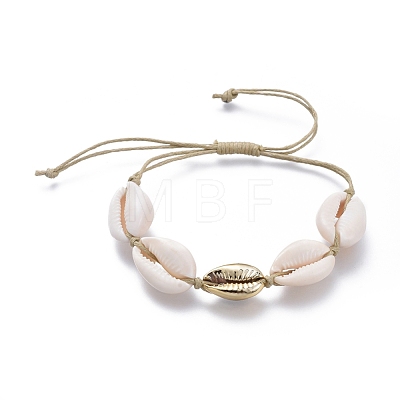 Adjustable Waxed Cotton Cord Braided Bead Bracelets Sets BJEW-JB05121-1