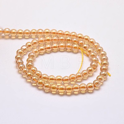 Imitate Austrian Crystal Electroplate Glass Round Bead Strands GLAA-F030-10mm-A01-1