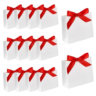 White Cardboard Paper Wedding Candy Boxes with Ribbon CON-FZC0002-002D-1