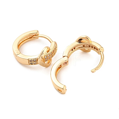 Rack Plating Brass with Cubic Zirconia Hoop Earrings for Women EJEW-G363-06KCG-1