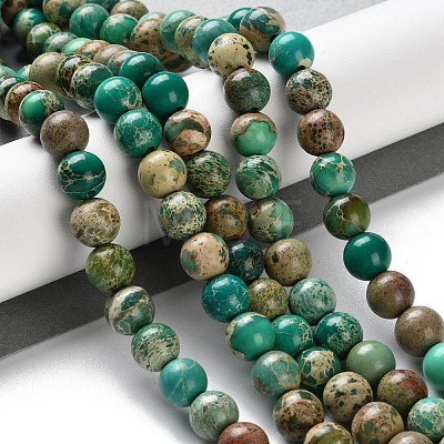 Dyed Natural Regalite/Imperial Jasper/Sea Sediment Jasper Beads Strands X-G-B124-C01-10-1