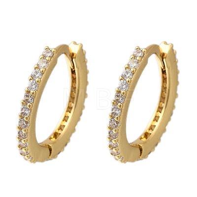 Rack Plating Brass Micro Pave Cubic Zirconia Hoop Earrings EJEW-H143-15G-1