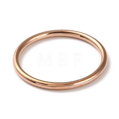 Ion Plating(IP) 304 Stainless Steel Simple Plain Band Finger Ring for Women Men RJEW-F152-04RG-1
