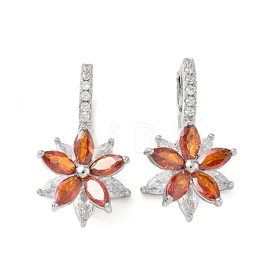 Brass Cubic Zirconia Hoop Earrings WGBE890-01-1