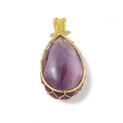 Natural Amethyst Big Pendants G-L524-11G-1