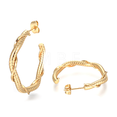 304 Stainless Steel Hoop Earring X-EJEW-F257-19G-1