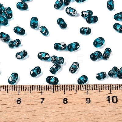 Picasso Spray Painted Glass Seed Beads SEED-T006-04-11-1