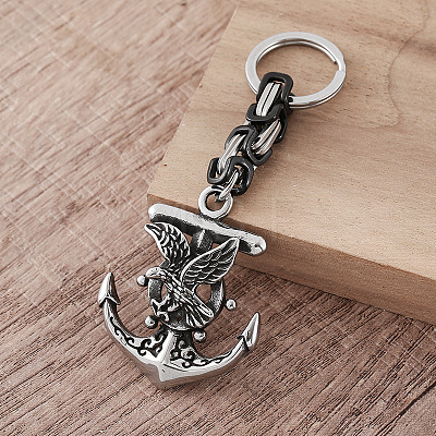 Vintage 304 Stainless Steel Anchor with Eagle Keychains ZH6166-1