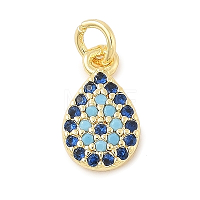 Brass Micro Pave Cubic Zirconia Pendants KK-U056-09G-1