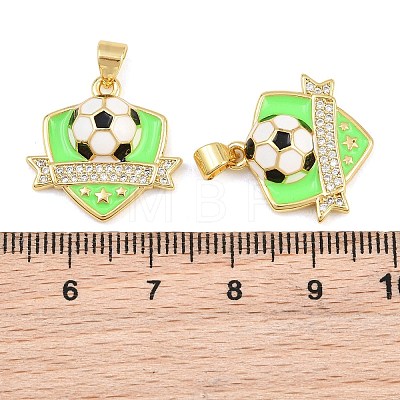 Brass Micro Pave Clear Cubic Zirconia Pendants CU-CBA765C-04B-G-1