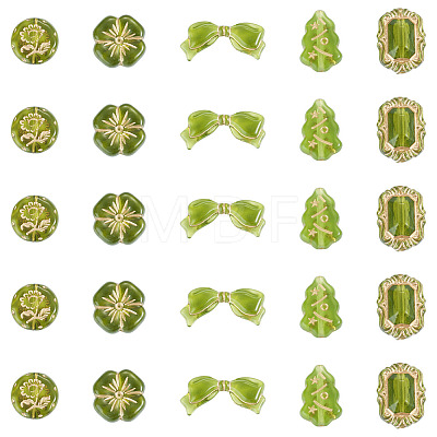 100G 110Pcs 5 Styles Transparent Acrylic Beads OACR-BT0001-08-1