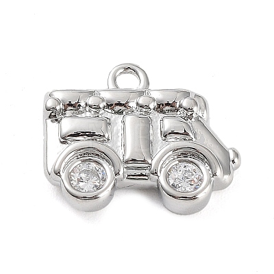 Brass Micro Pave Cubic Zirconia Pendants KK-K276-05P-1