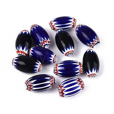 Handmade Millefiori Glass Barrel Beads LS-LA-N002-09F-1