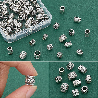 100Pcs 10 Styles Tibetan Style Zinc Alloy Beads FIND-SP0005-91-1
