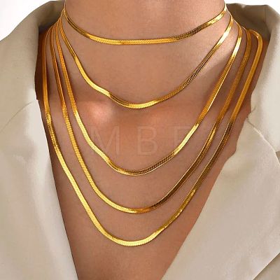 Titanium Steel Snake Chain Necklaces for Women WG80FEF-12-1