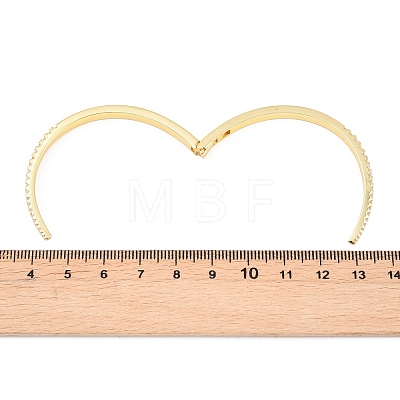 Brass Micro Pave Clear Cubic Zirconia Hinged Bangles BJEW-F528-01G-1