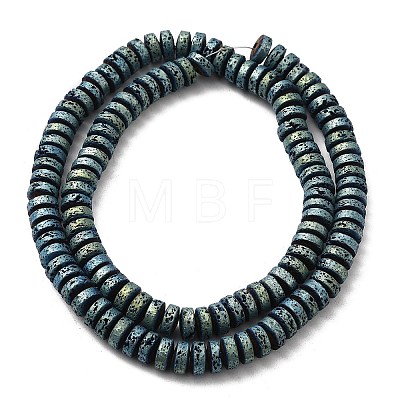 Electroplated Natural Lava Rock Beads Strands G-Q1009-F01-01G-1