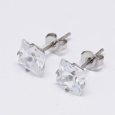 Cubic Zirconia Ear Studs STAS-E051-2E-1