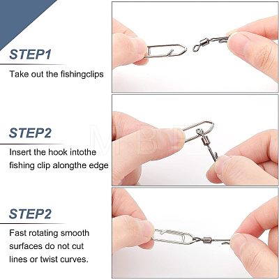 SUPERFINDINGS 180Pcs 9 Style 201 Stainless Steel High Strength Fishing Snap FIND-FH0004-42-1