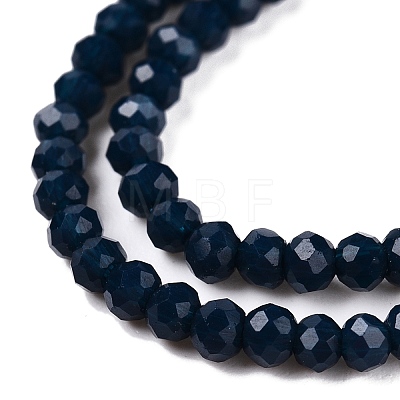 Opaque Solid Color Glass Beads Strands EGLA-T021-02B-1