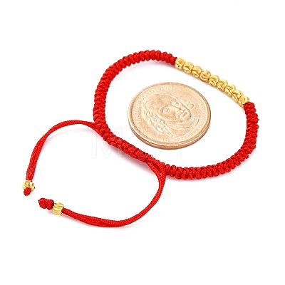 Polyester Cord Braided Bead Bracelets for Women BJEW-L698-01G-08-1