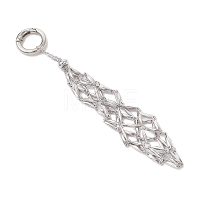 304 Stainless Steel Macrame Pouch Empty Stone Holder Pendant Decorations SA-CJ5EA2-02-1