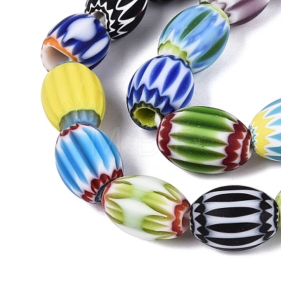 Handmade Millefiori Glass Barrel Beads LA-N002-05-1