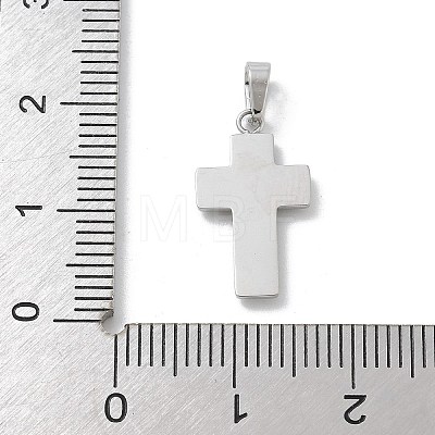 304 Stainless Steel Micro Pave Cubic Zirconia Pendants STAS-Z107-08P-15-1