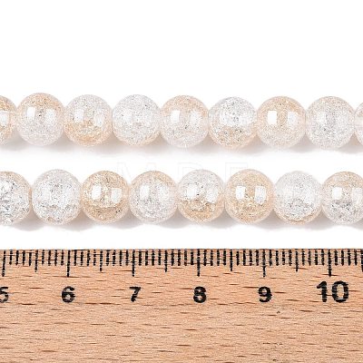 Electroplated Crackle Glass Beads Strands EGLA-N014-8mm-02-1